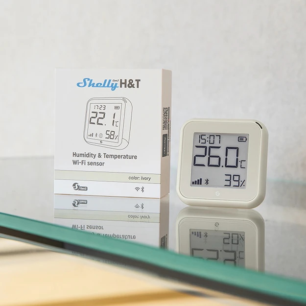 Shelly Plus H&T Gen. 3 Temperatur- & Feuchtigkeitssensor Ivory
