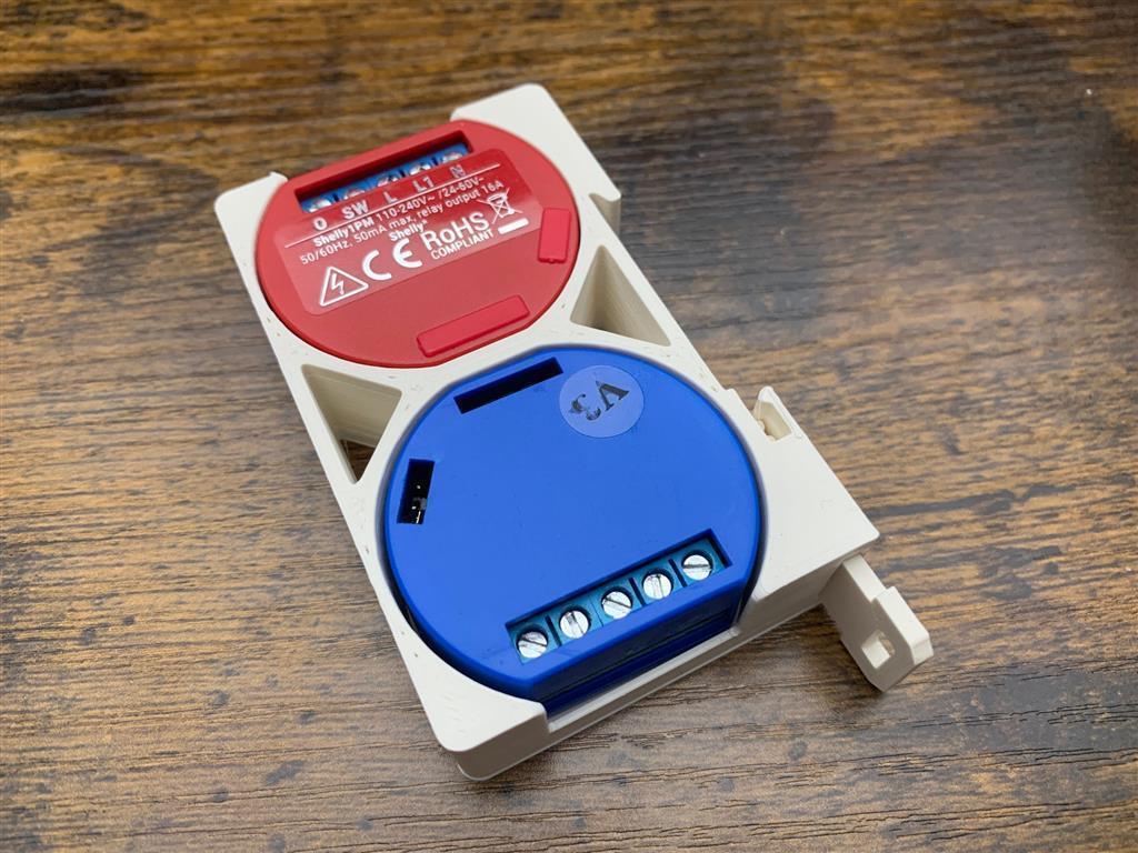 Shelly Hutschienenhalter DUO Shelly i3 + 2 Wago-Halter und 10 Klemmen