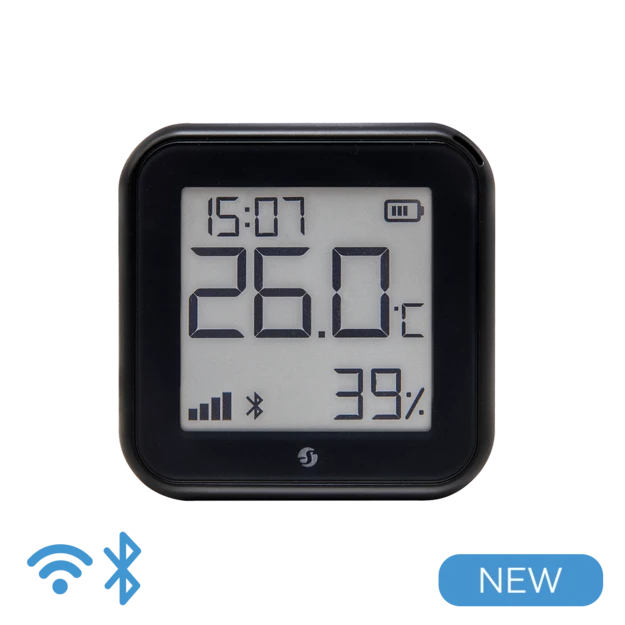 Shelly Plus H&T Gen. 3 Temperatur- & Feuchtigkeitssensor Schwarz
