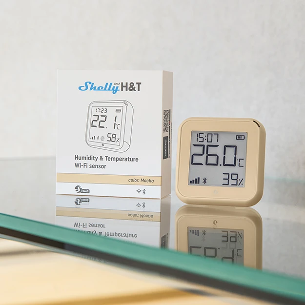 Shelly Plus H&T Gen. 3 Temperatur- & Feuchtigkeitssensor Mocha