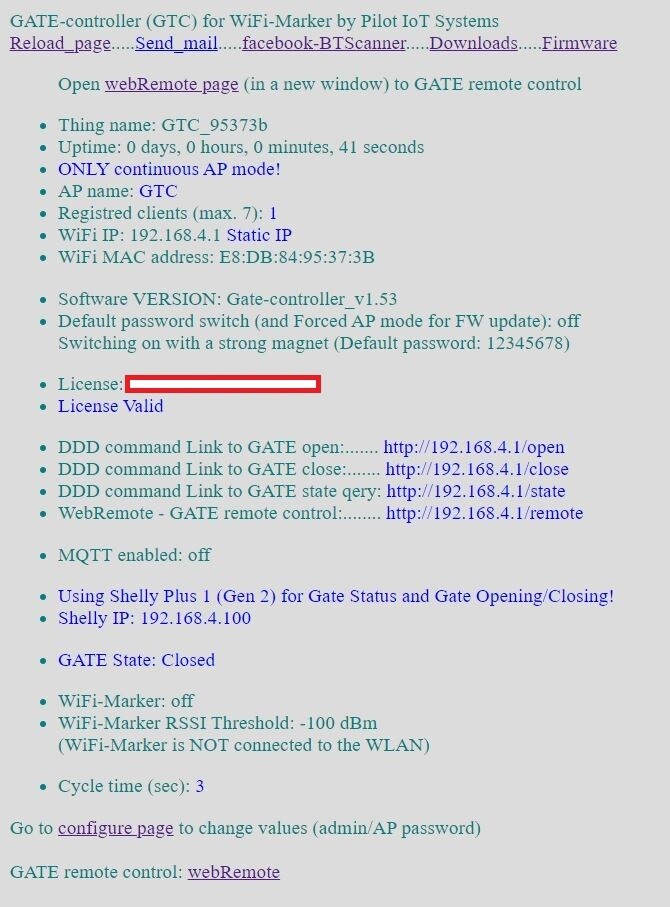 Bundle: GATE-controllerLite + 1x WiFi-Marker für bestehende Tore. GATE-controller ohne Relais für Shelly Switches (Shelly Plus 1; Shelly Plus 1PM oder Shelly 1; Shelly 1PM)