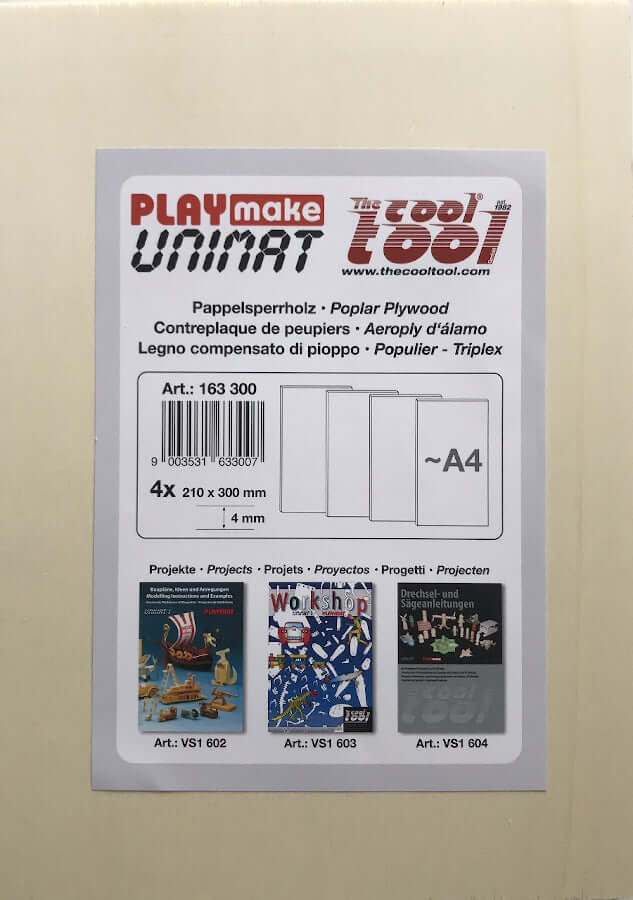 Pappelsperrholzplatten 4mm - 4 Stk./A4